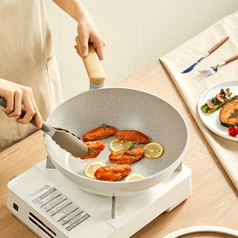 COOKER KING 30cm Non-Stick Wok Pan with Glass Lid  Restaurant-Grade, Non-Toxic & Compatible with All NZ Cooktops