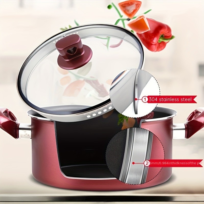COOKER KING 4 Quart Non-Stick Stockpot with Glass Lid PTFE/PFOA-Free, Induction Ready & Perfect for Everyday NZ Cooking
