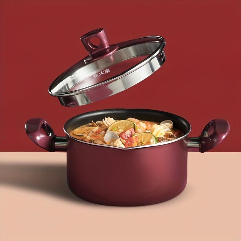 COOKER KING 4 Quart Non-Stick Stockpot with Glass Lid  PTFE/PFOA-Free, Induction Ready & Perfect for Everyday NZ Cooking