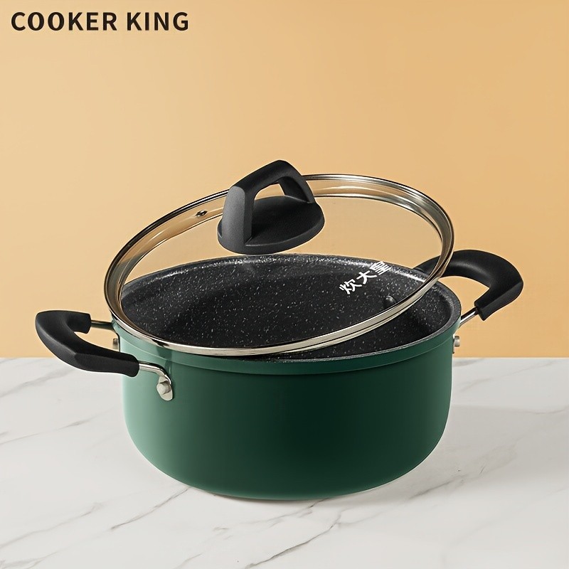 COOKER KING 22cm Non-Stick Saucepan with Glass Lid  Multi-Purpose, PFOA-Free Stew Pot for Soup, Noodles & Everyday NZ Cooking
