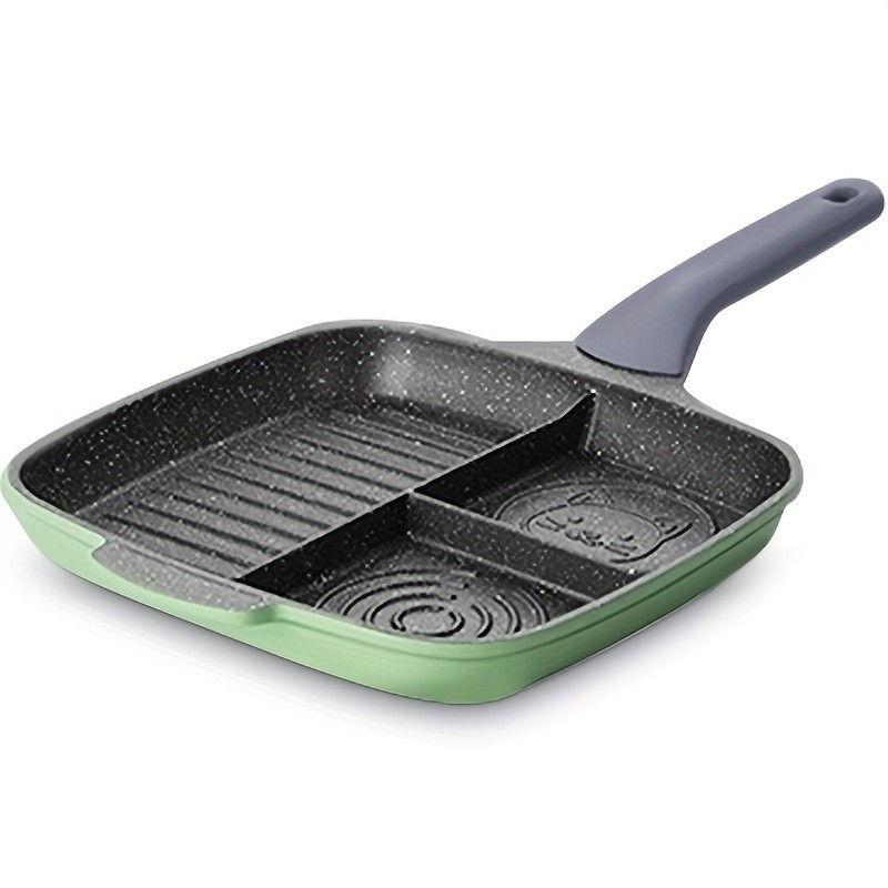 COOKER KING 3-in-1 Non-Stick Square Skillet Griddle Pan Multi-Section, PFOA-Free & Induction-Ready Cooking for All NZ Kitchens