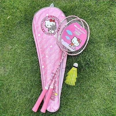 Sanrio Hello Kitty Womens Badminton Racket  Lightweight Carbon-Fiber Practice Racket