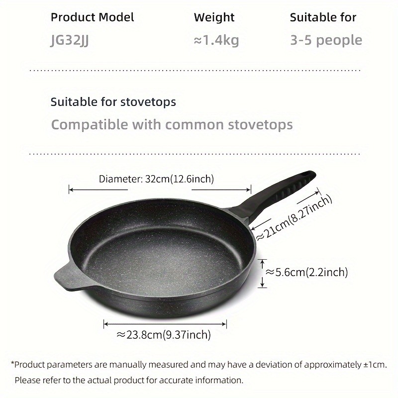 COOKER KING 32cm Nonstick Frying Pan  PTFE/PFOA-Free Large Skillet with Stay-Cool Handle for All NZ Cooktops
