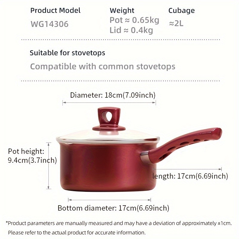 COOKER KING 2.1QT Nonstick Saucepan with Glass Lid  Safe, Even-Heating Daily Pot for All NZ Cooktops