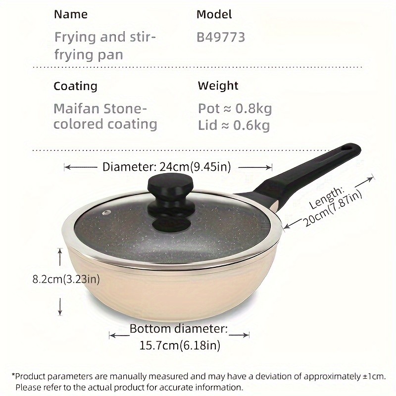 COOKER KING 9.45-Inch Deep Nonstick Fry Pan with Glass Lid  Restaurant-Grade, PTFE/PFOA-Free Skillet for All NZ Cooktops