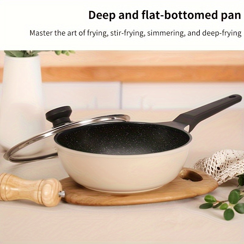 COOKER KING 9.45-Inch Deep Nonstick Fry Pan with Glass Lid  Restaurant-Grade, PTFE/PFOA-Free Skillet for All NZ Cooktops