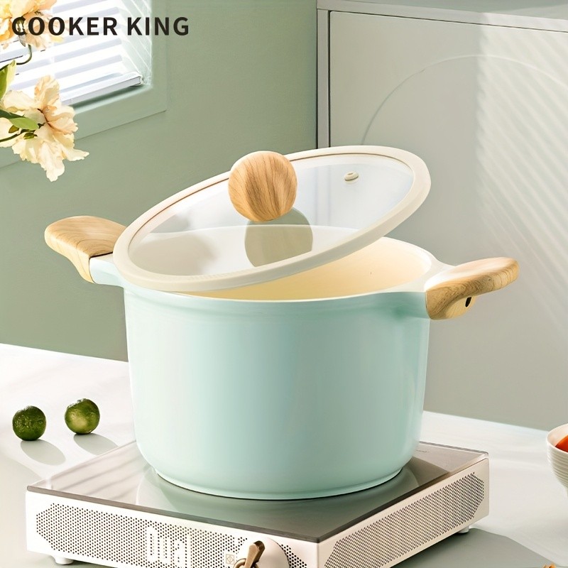 COOKER KING 4.5L Titanium-Ceramic Nonstick Stockpot with Lid Safe, Even-Heating Family Pot for All NZ Cooktops