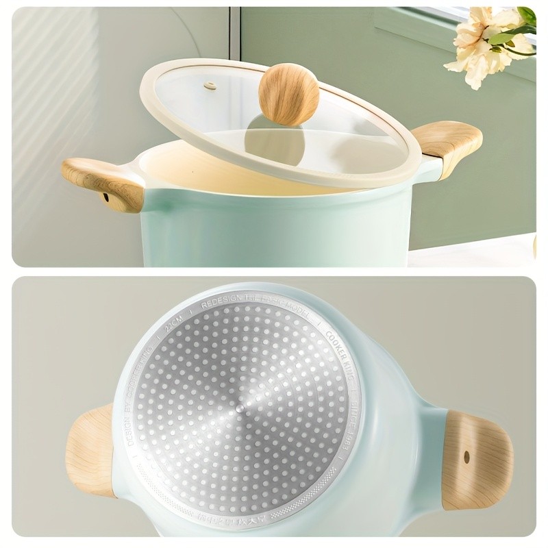 COOKER KING 4.5L Titanium-Ceramic Nonstick Stockpot with Lid Safe, Even-Heating Family Pot for All NZ Cooktops