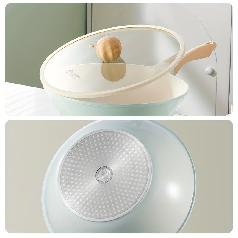 COOKER KING 28cm Titanium-Ceramic Wok with Lid  PFOA/PTFE-Free Stir-Fry Pan with Cool-Touch Handles for All NZ Cooktops