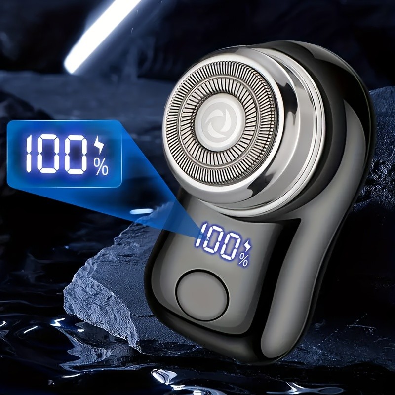 FEIYBA USB Mini Electric Shaver with LED Display  Portable Cyclone Blade Grooming for Smooth Shaving Anywhere