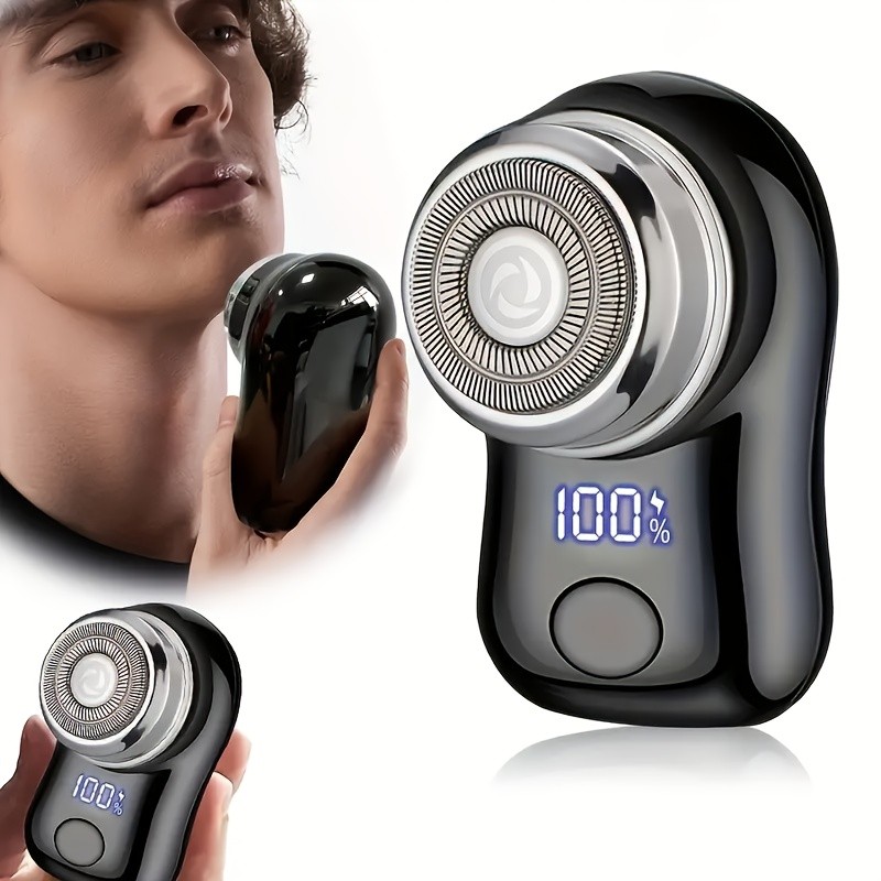 FEIYBA USB Mini Electric Shaver with LED Display  Portable Cyclone Blade Grooming for Smooth Shaving Anywhere