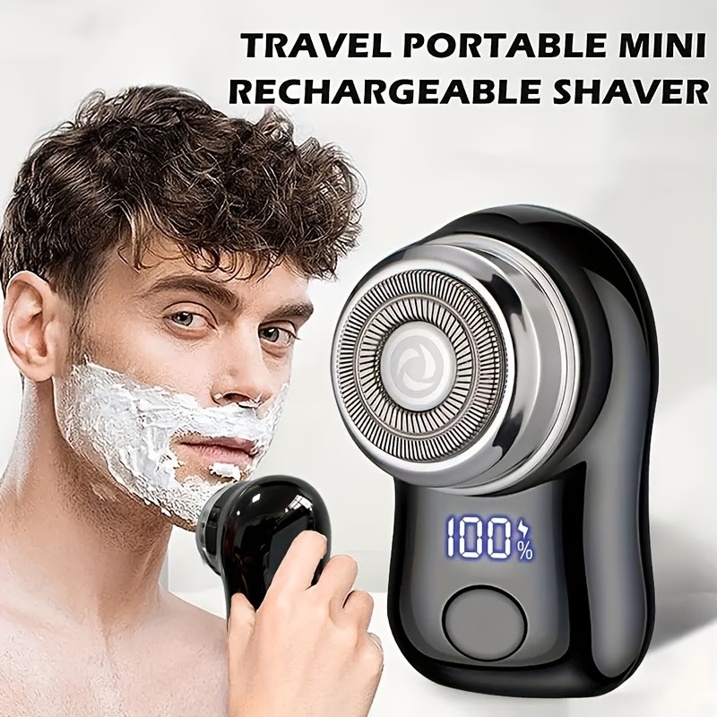 FEIYBA USB Mini Electric Shaver with LED Display  Portable Cyclone Blade Grooming for Smooth Shaving Anywhere
