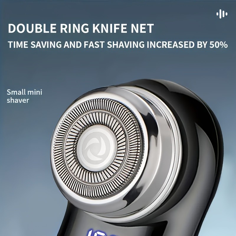 FEIYBA USB Mini Electric Shaver with LED Display  Portable Cyclone Blade Grooming for Smooth Shaving Anywhere