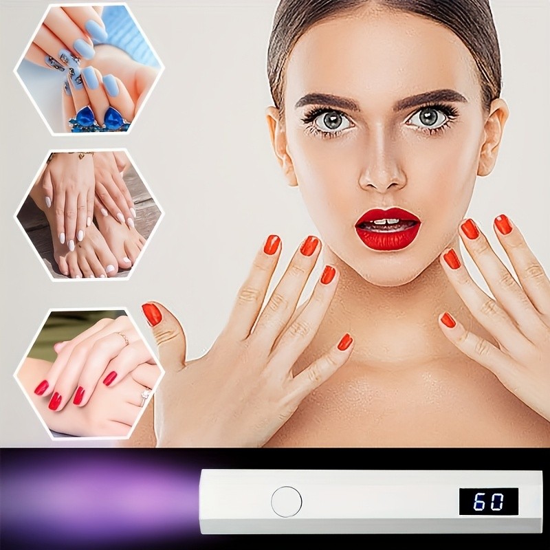 FEIYBA Portable Mini Nail Lamp with Digital Display  Fast Wireless Gel Curing for Home, Travel & Nail Art Anywhere