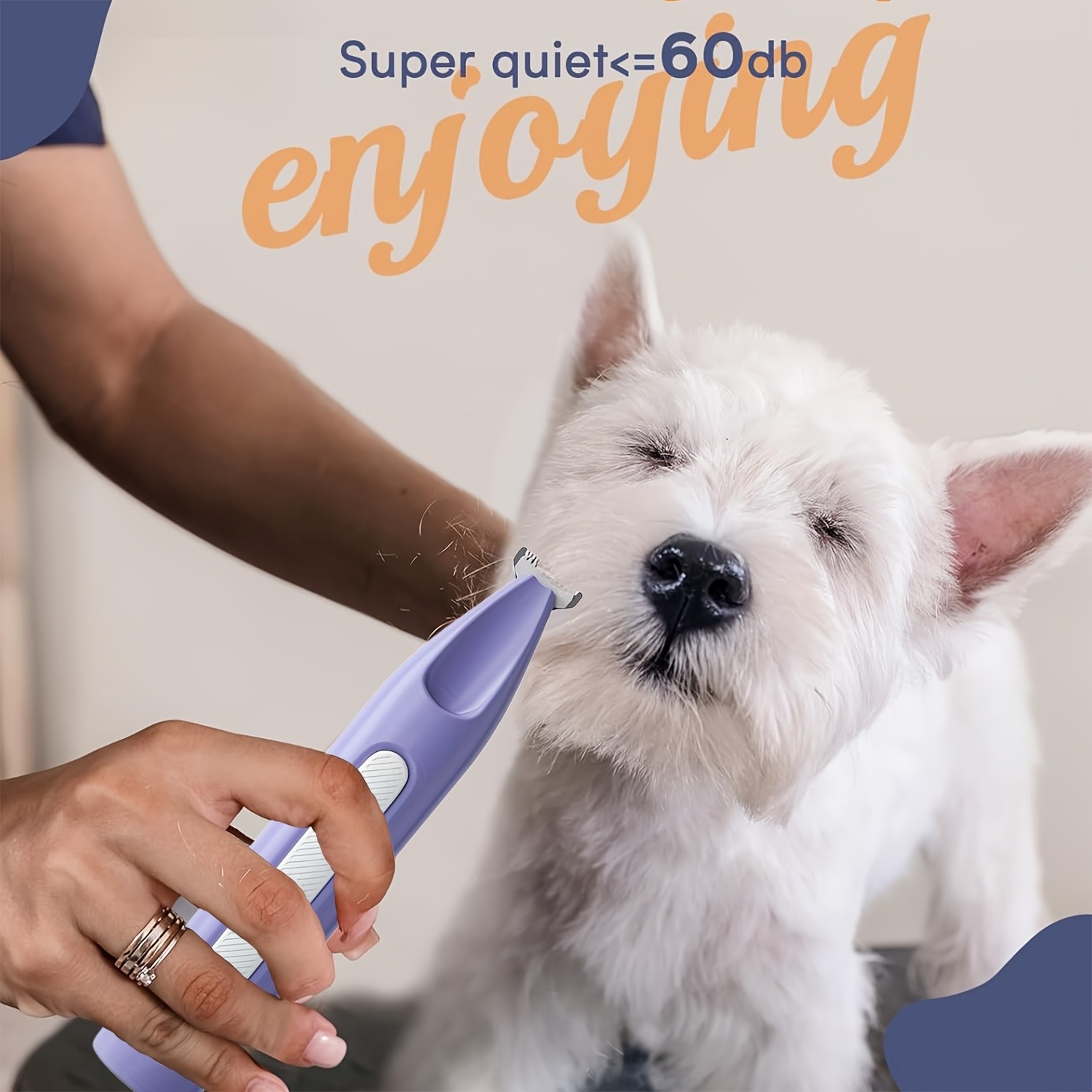 FEIYBA Cordless Pet Paw Trimmer with LED Indicator Low-Noise USB Grooming Shaver for Small Dogs & Household Pets