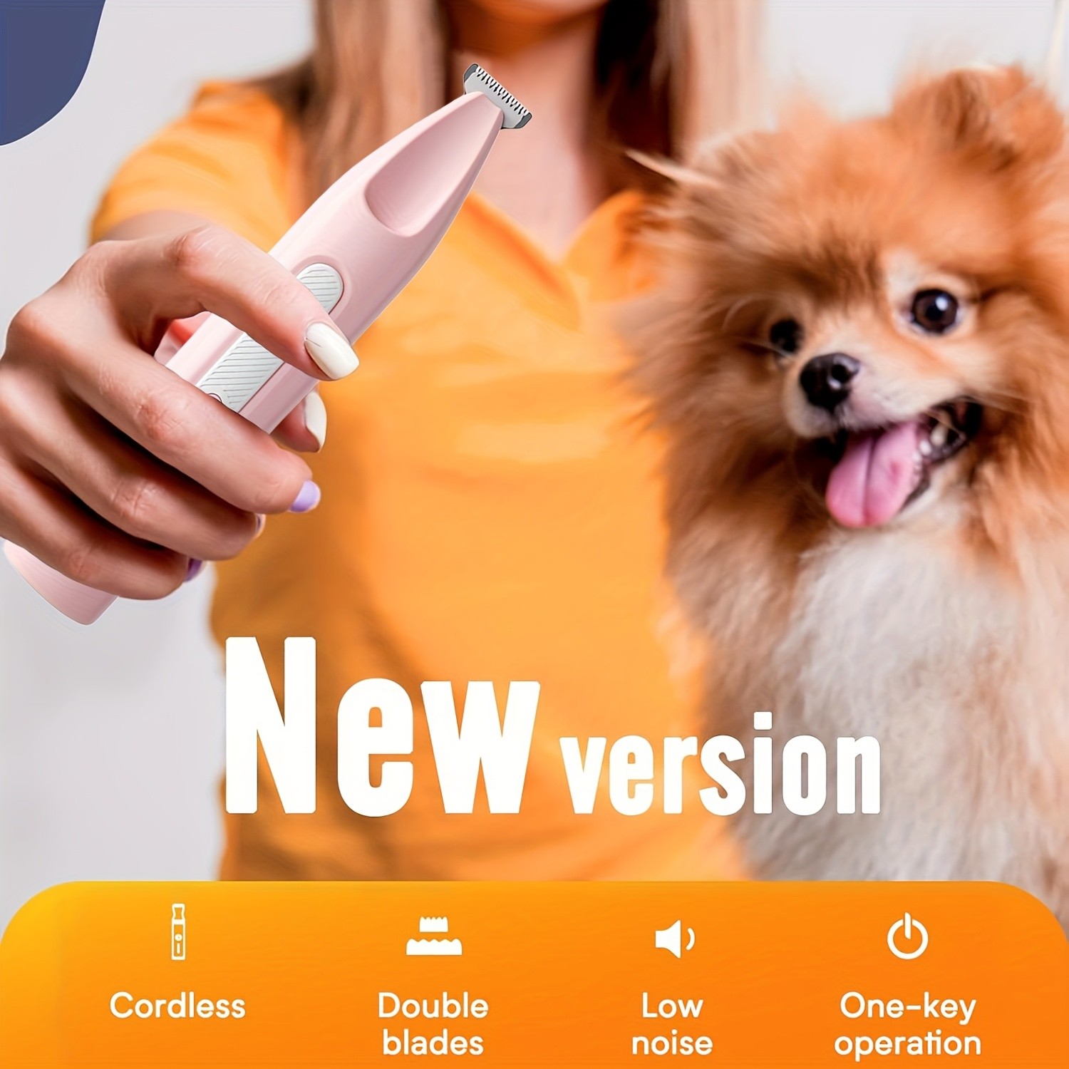 FEIYBA Cordless Pet Paw Trimmer with LED Indicator Low-Noise USB Grooming Shaver for Small Dogs & Household Pets