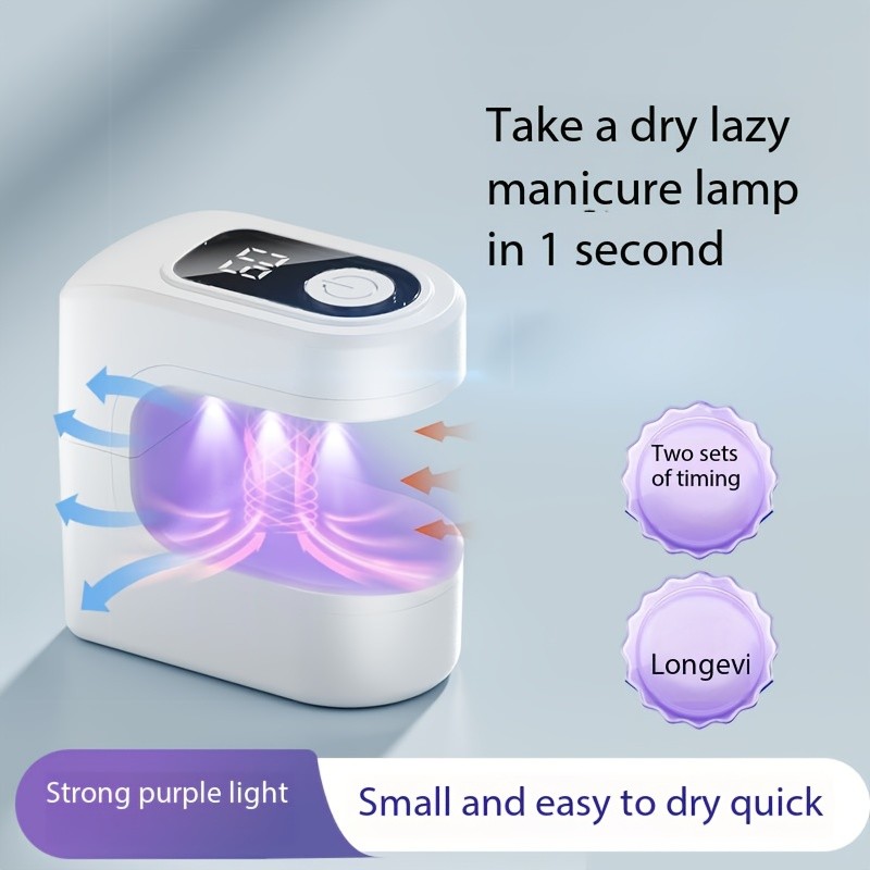 FEIYBA Mini Wireless Nail Enhancement Lamp with Digital Display  Portable USB Gel Curing Light for Manicures & Pedicures