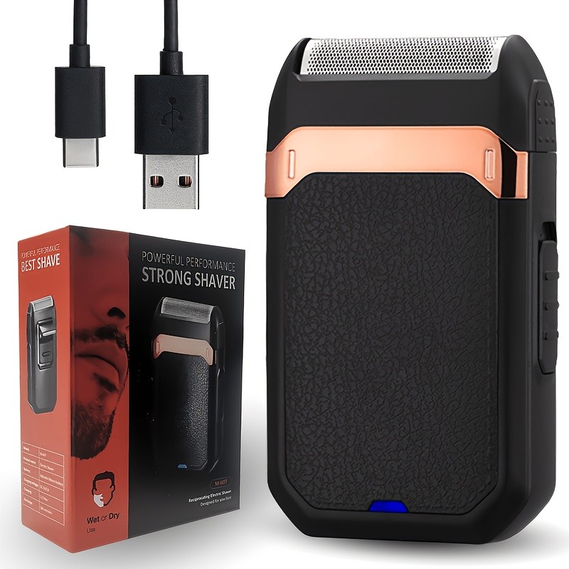 FEIYBA 2-in-1 USB Electric Shaver with Pop-Up Trimmer Long-Life Wet & Dry Razor for Smooth, Portable Grooming