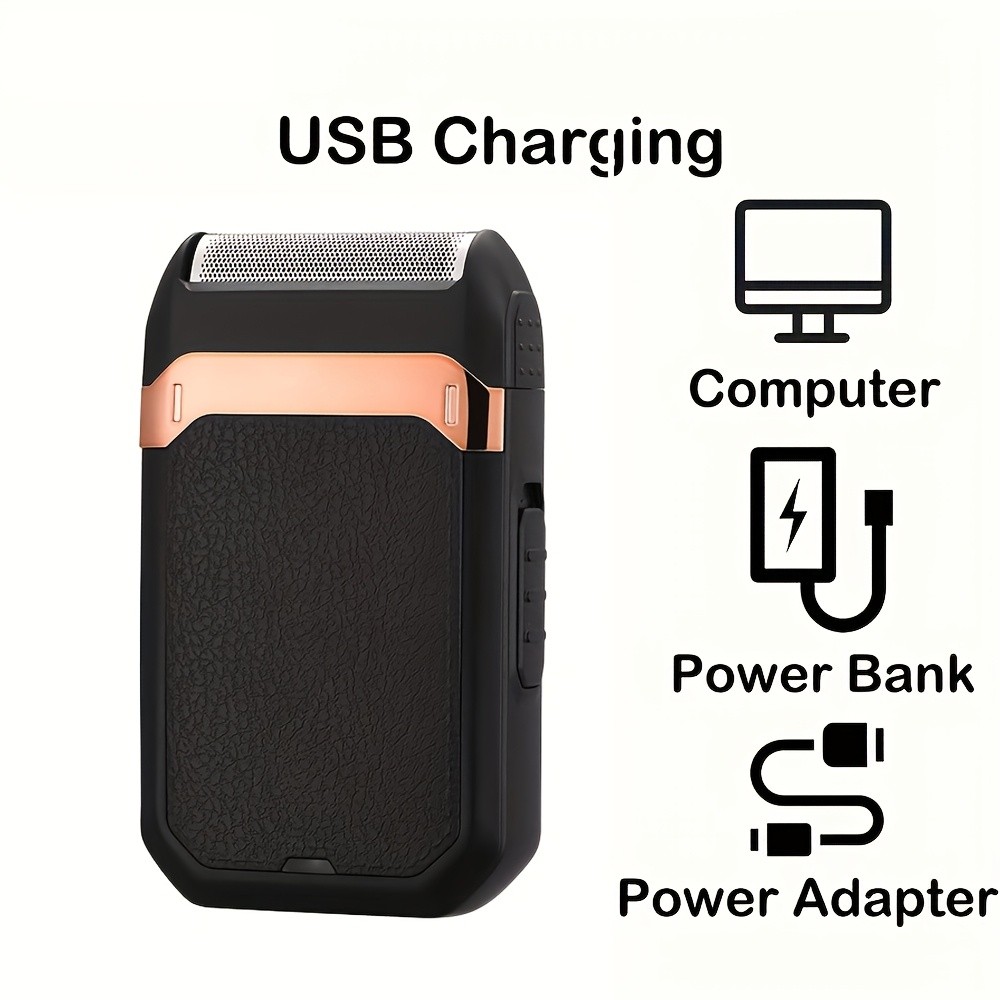 FEIYBA 2-in-1 USB Electric Shaver with Pop-Up Trimmer Long-Life Wet & Dry Razor for Smooth, Portable Grooming