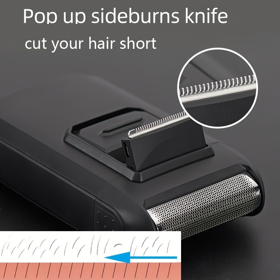 FEIYBA 2-in-1 USB Electric Shaver with Pop-Up Trimmer Long-Life Wet & Dry Razor for Smooth, Portable Grooming