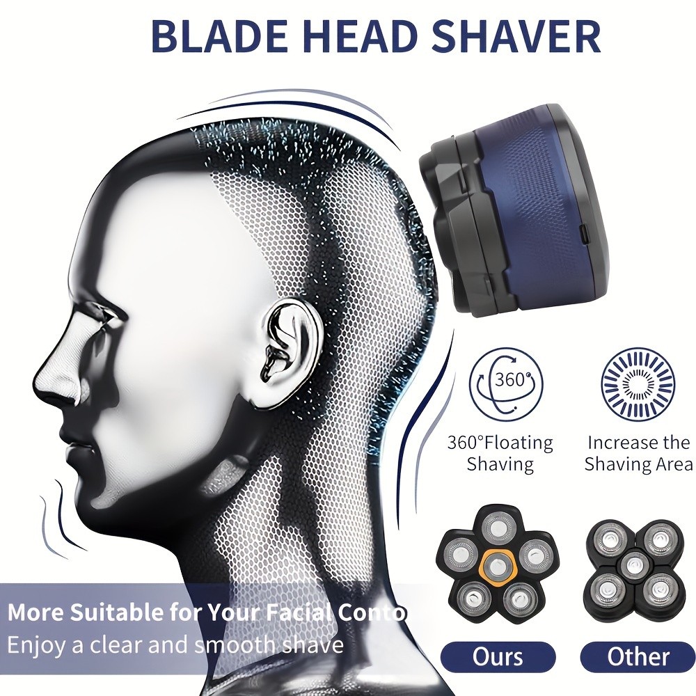 FEIYBA 6-Speed Cordless Electric Shaver with Spare Blade Mesh  Long-Life USB Razor for Smooth, Powerful Mens Grooming