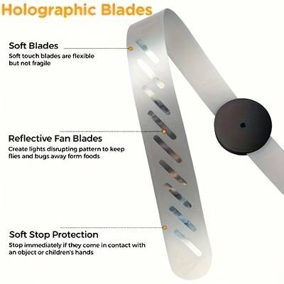 STNYNY Electric Fly Swatter 3-Mode Wind, 360 Rotating, Battery-Powered Pest Control Tool Portable Indoor/Outdoor Use Ideal for Camping & Parties Modern Durable ABS Design