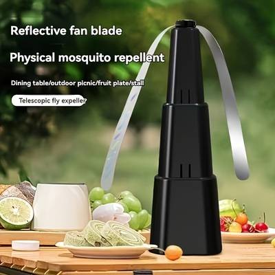 STNYNY Electric Fly Swatter 3-Mode Wind, 360 Rotating, Battery-Powered Pest Control Tool Portable Indoor/Outdoor Use Ideal for Camping & Parties Modern Durable ABS Design