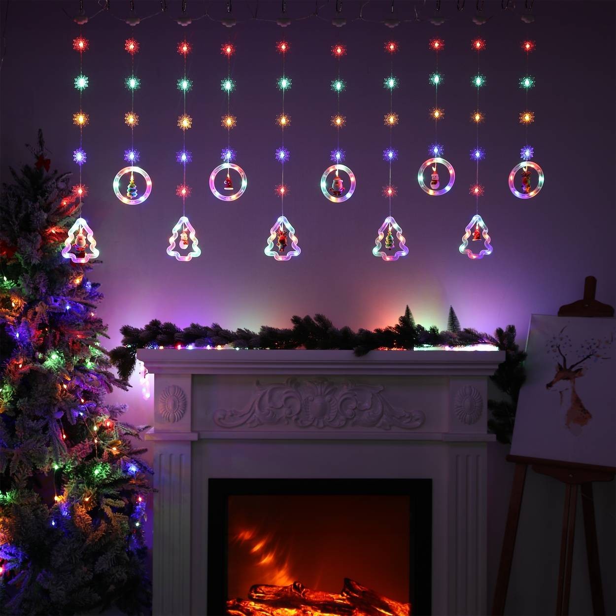 USB-Powered LED Christmas Tree Lights 8-Mode Dimmable Fairy Lights with Remote