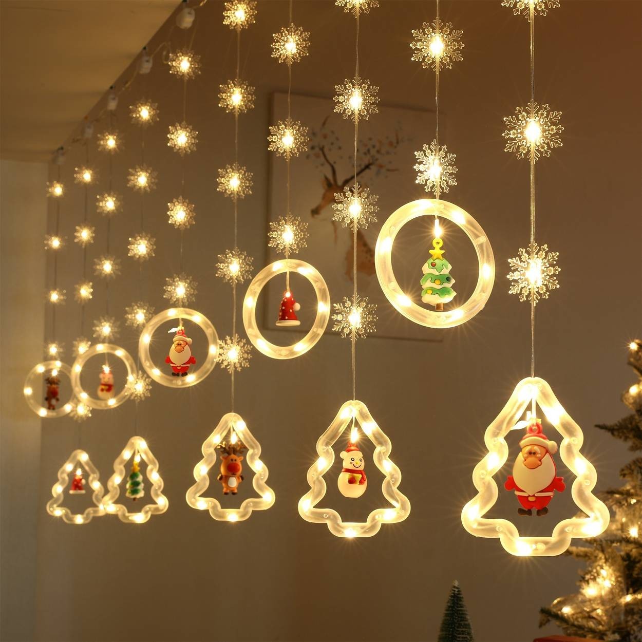 USB-Powered LED Christmas Tree Lights 8-Mode Dimmable Fairy Lights with Remote