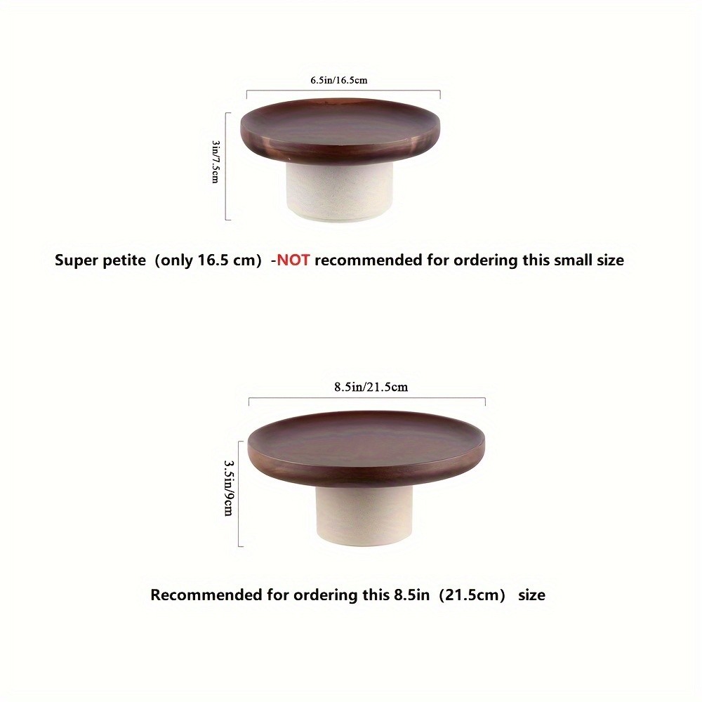CEEFU Dual-Layer Acacia Wood & Ceramic Snack Tray Stylish Food-Safe Stand for Cakes, Fruits & Party Serving