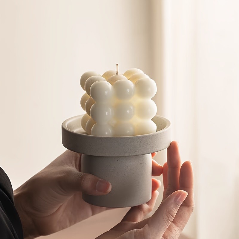 CEEFU Modern 3-Candle Ceramic Holder with Handles Minimalist Drip-Resistant Stand for Holiday & Everyday NZ Home Decor