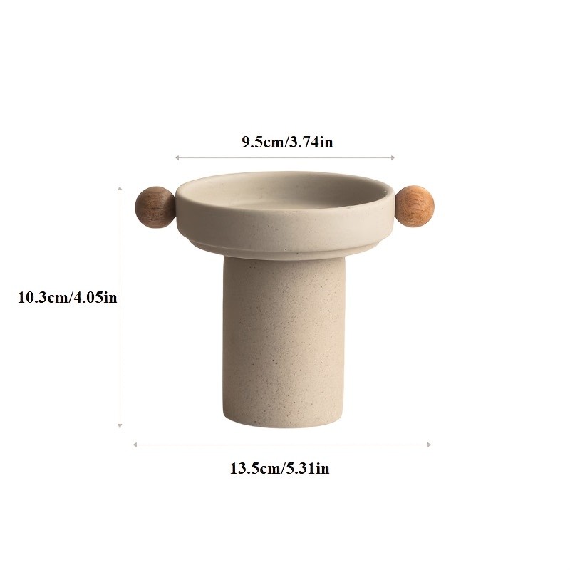 CEEFU Modern 3-Candle Ceramic Holder with Handles Minimalist Drip-Resistant Stand for Holiday & Everyday NZ Home Decor