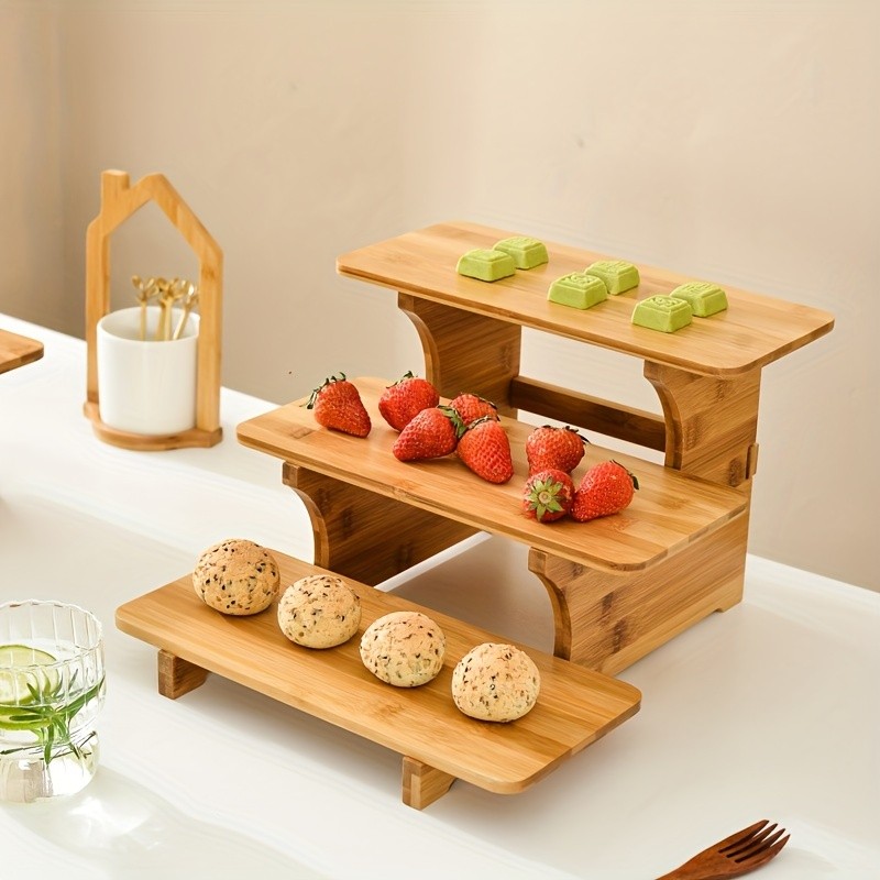 CEEFU Multi-Tier Bamboo & Wood Cupcake Stand  Elegant Dessert Display for Holidays, Parties & NZ Home Celebrations