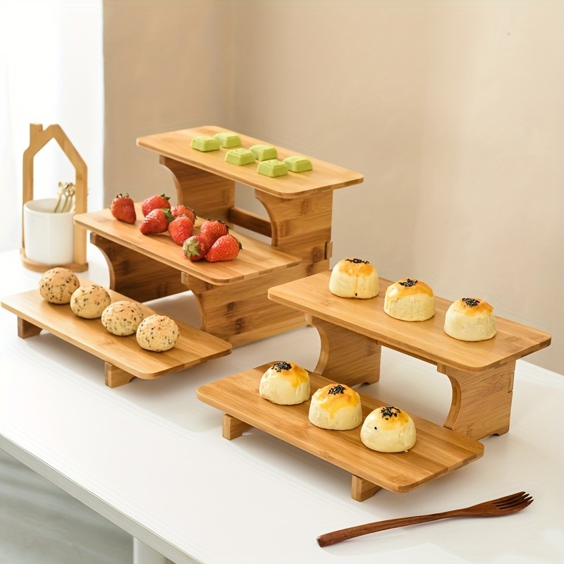 CEEFU Multi-Tier Bamboo & Wood Cupcake Stand  Elegant Dessert Display for Holidays, Parties & NZ Home Celebrations