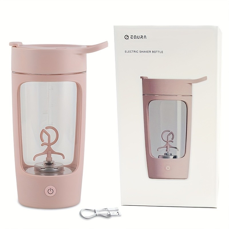 eQUra 650ml Automatic Blender Cup  USB Rechargeable One-Button Mixer for Protein & Coffee Powders with Gift-Ready Design