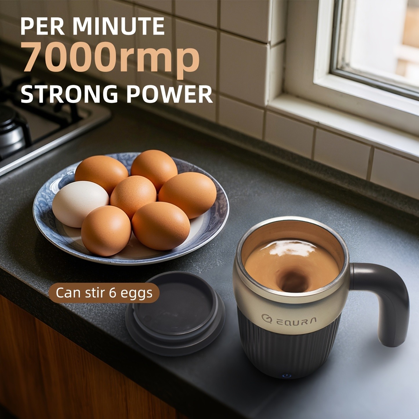 eQUra 450ml Automatic Magnetic Stirring Cup  316 Stainless Steel Self-Mixing Coffee & Milkshake Mug (2025 Gift Edition)