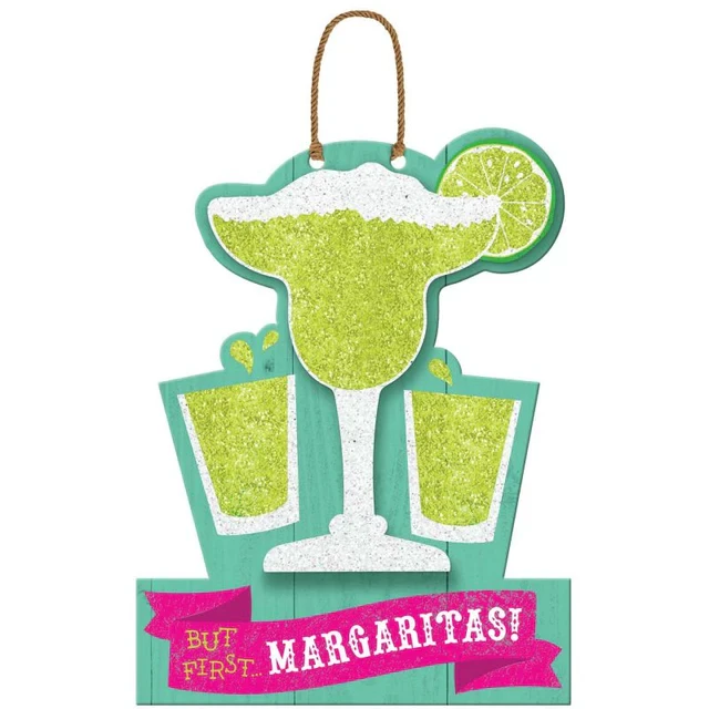 Fiesta But First Margarita's Hanging Mdf Sign