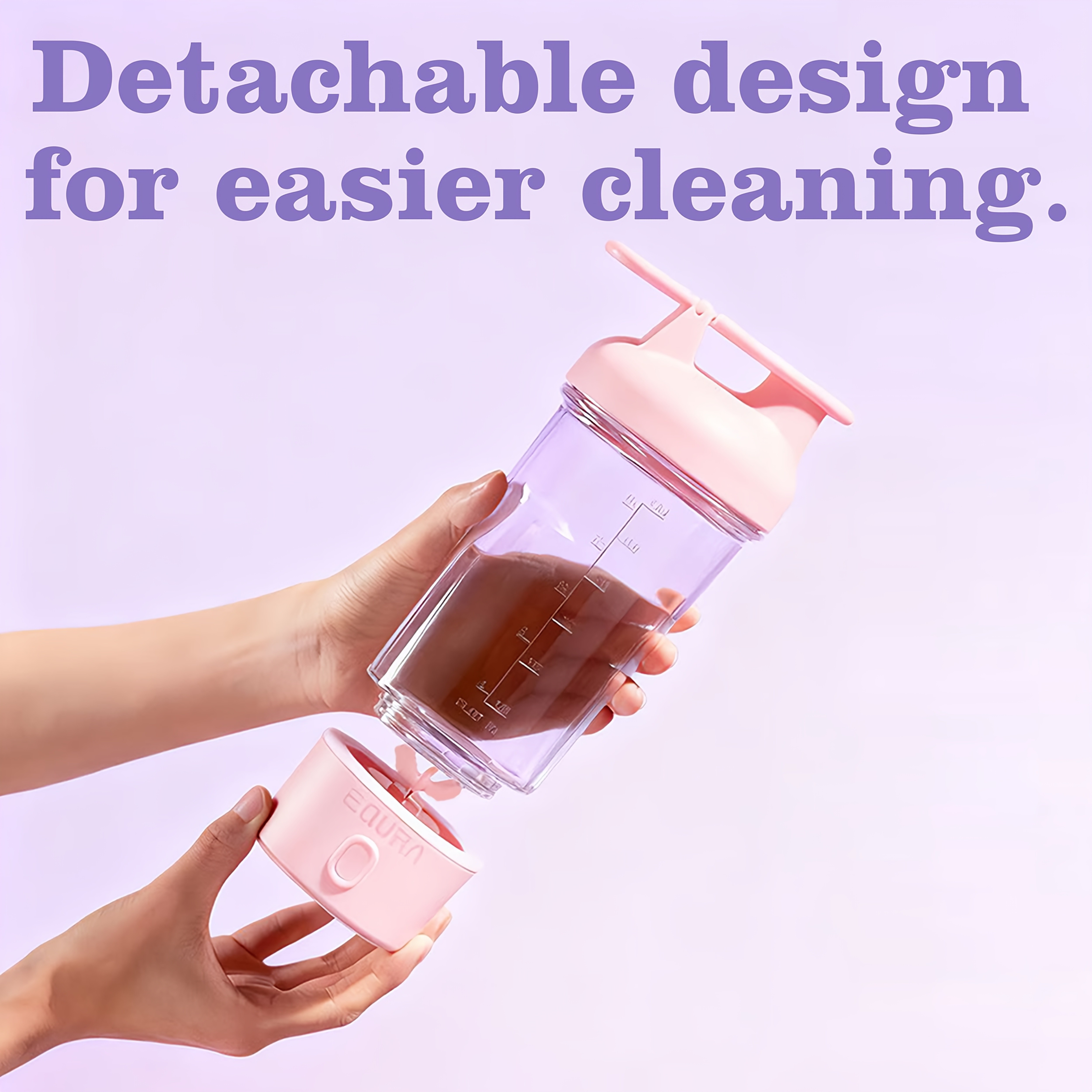 eQUra Portable Tritan Water Bottle with Capacity Scale  Shatterproof Single-Spout Hydration Bottle for Gym, Camping & Outdoor Use