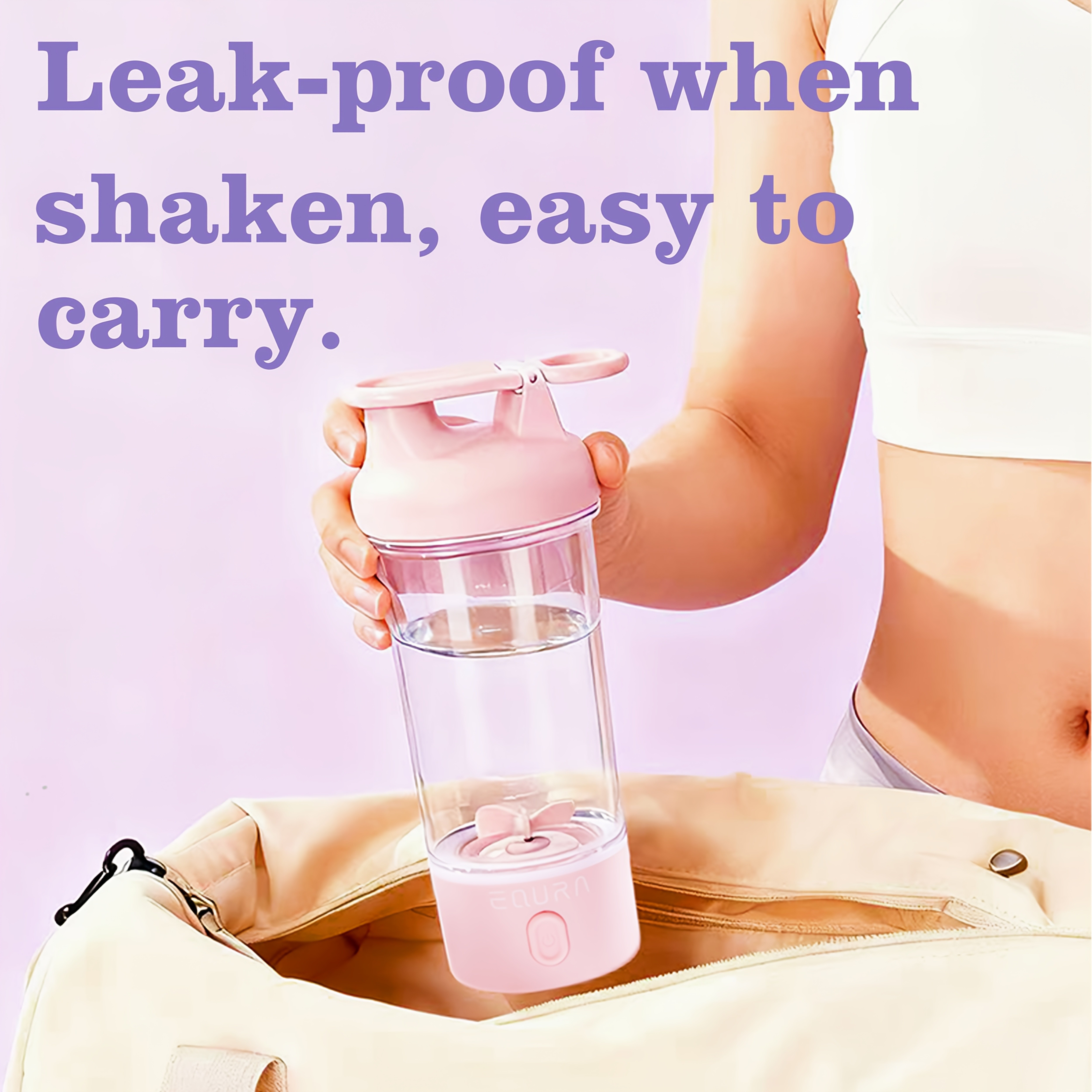 eQUra Portable Tritan Water Bottle with Capacity Scale  Shatterproof Single-Spout Hydration Bottle for Gym, Camping & Outdoor Use