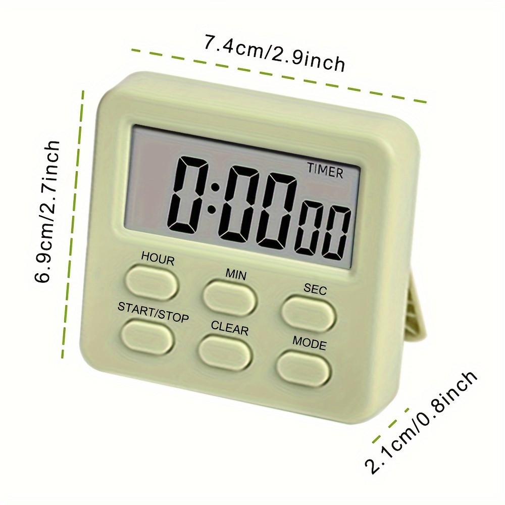 KT THERMO Digital LCD Alarm Clock & Multi-Mode Timer  24-Hour Display with Memory, Count-Up/Down & Stand/Hanging Hook