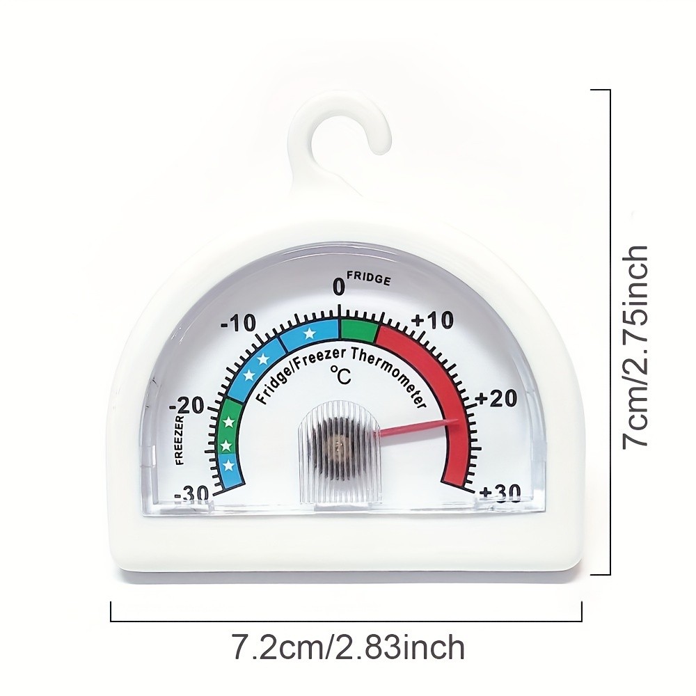 KT THERMO 2pcs Analog Refrigerator & Freezer Thermometer Set  No-Battery Celsius/Fahrenheit Dial for Accurate Cold Storage Monitoring