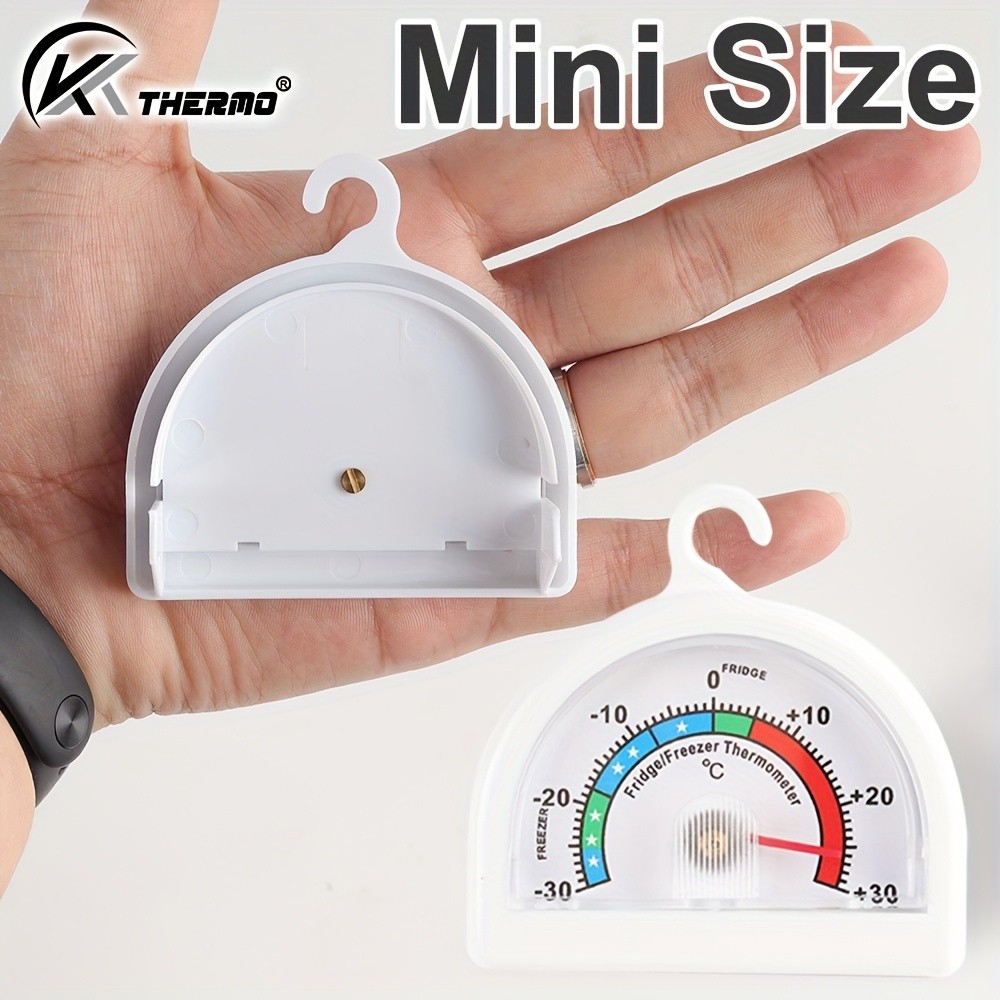 KT THERMO 2pcs Analog Refrigerator & Freezer Thermometer Set  No-Battery Celsius/Fahrenheit Dial for Accurate Cold Storage Monitoring
