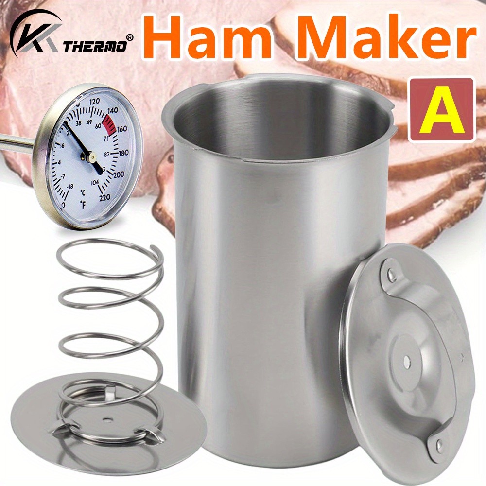 KT THERMO Stainless Steel Ham Maker with Meat Thermometer  Homemade Ham Press for Holiday Cooking & Gourmet NZ Kitchens