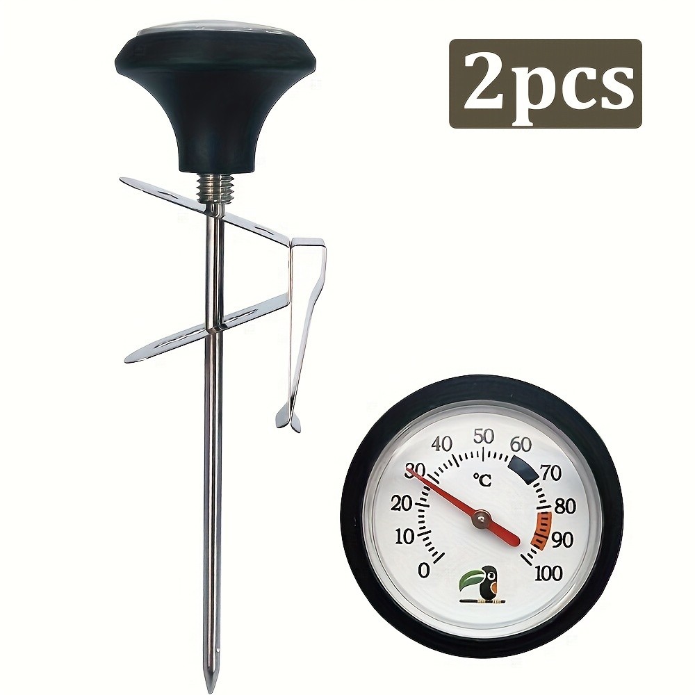 KT THERMO Clip-On Stainless Steel Coffee & Food Thermometer  Anti-Scald Instant Read Gauge for Pour-Over, Tea, Milk & Meat Cooking