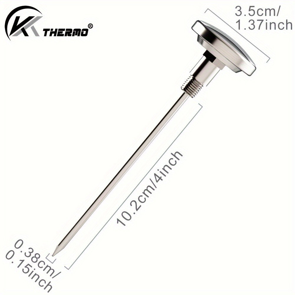 KT THERMO Clip-On Stainless Steel Coffee & Food Thermometer  Anti-Scald Instant Read Gauge for Pour-Over, Tea, Milk & Meat Cooking