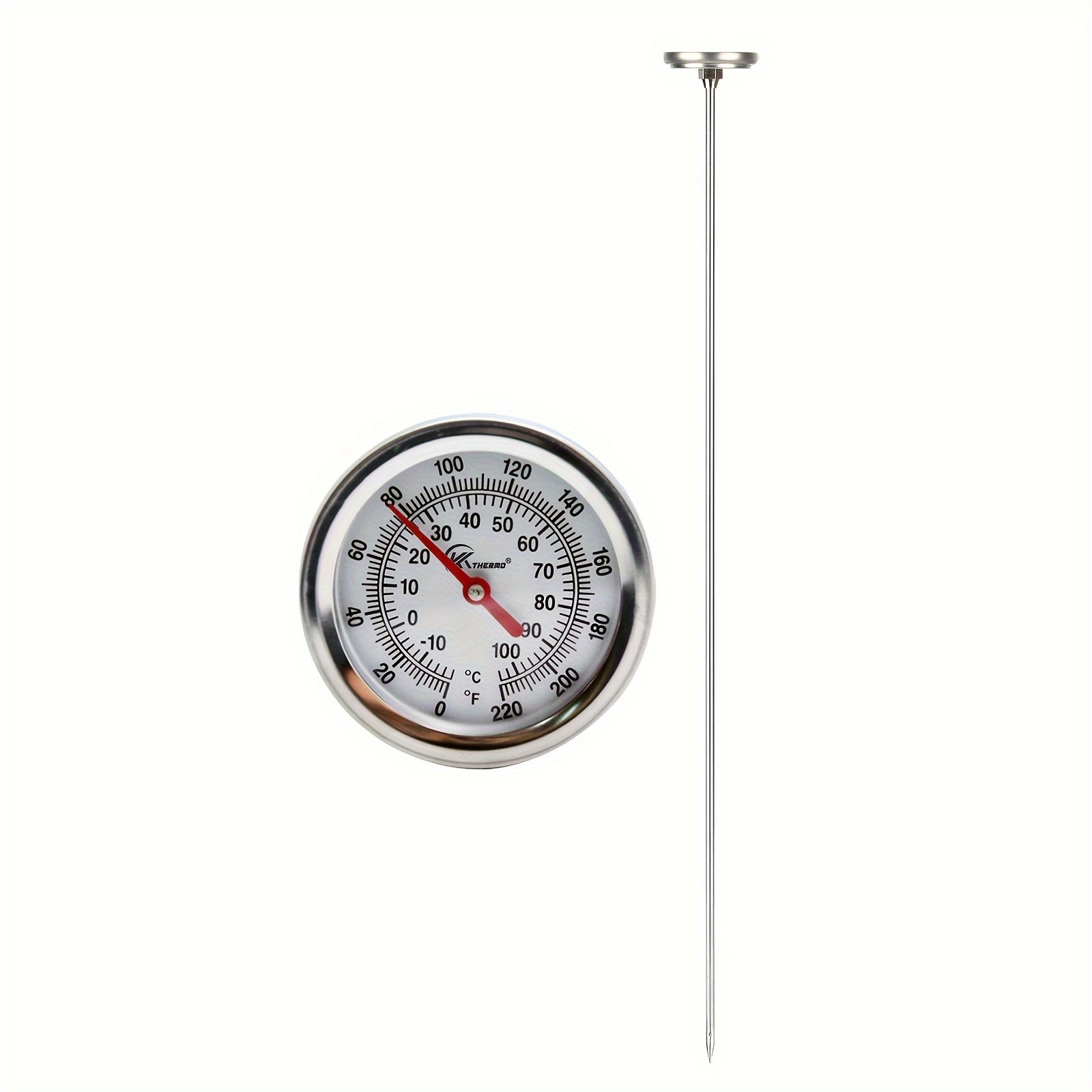 KT THERMO 50cm Stainless Steel Compost & Soil Thermometer  Long-Probe C/F Gauge for Gardening, Farming & Outdoor Planting
