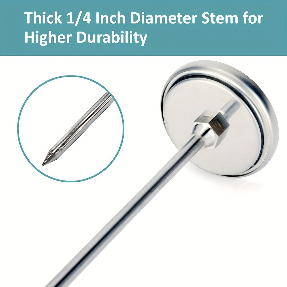 KT THERMO 50cm Stainless Steel Compost & Soil Thermometer  Long-Probe C/F Gauge for Gardening, Farming & Outdoor Planting