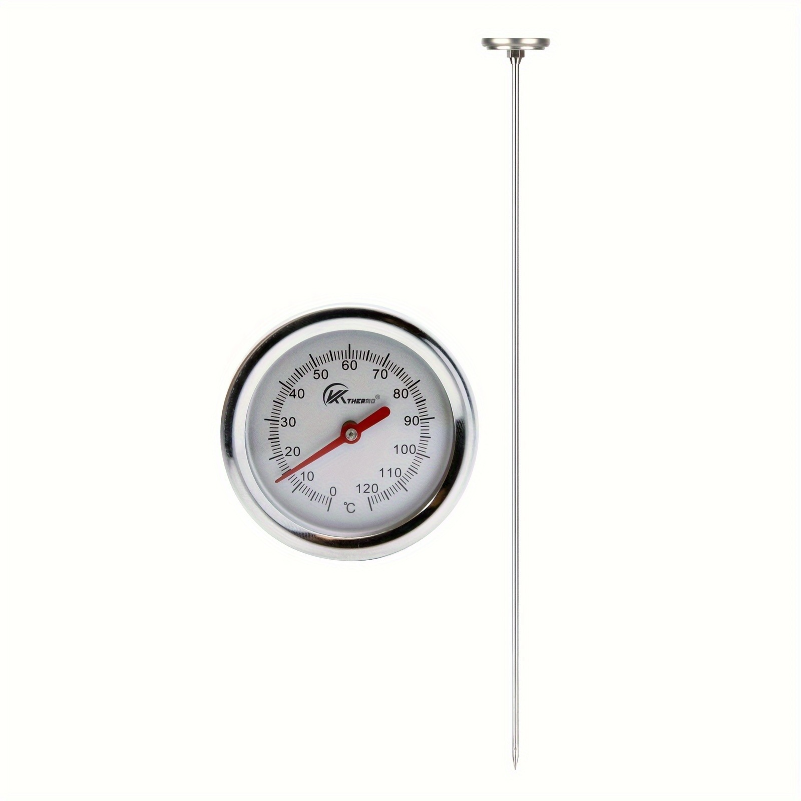 KT THERMO 50cm Stainless Steel Compost & Soil Thermometer  Long-Probe C/F Gauge for Gardening, Farming & Outdoor Planting