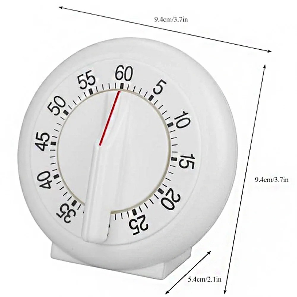 KT THERMO Mechanical Rotary Kitchen Timer  No-Electricity Plastic Countdown Tool for Cooking, Study & Home Use