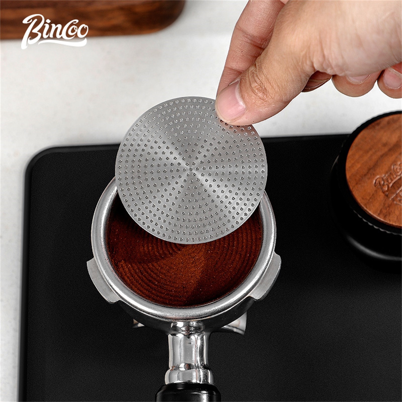 Bincoo Stainless Steel Espresso Separation Filter Secondary Water Screen & Powder Bowl for Clean, Stable Espresso Extraction